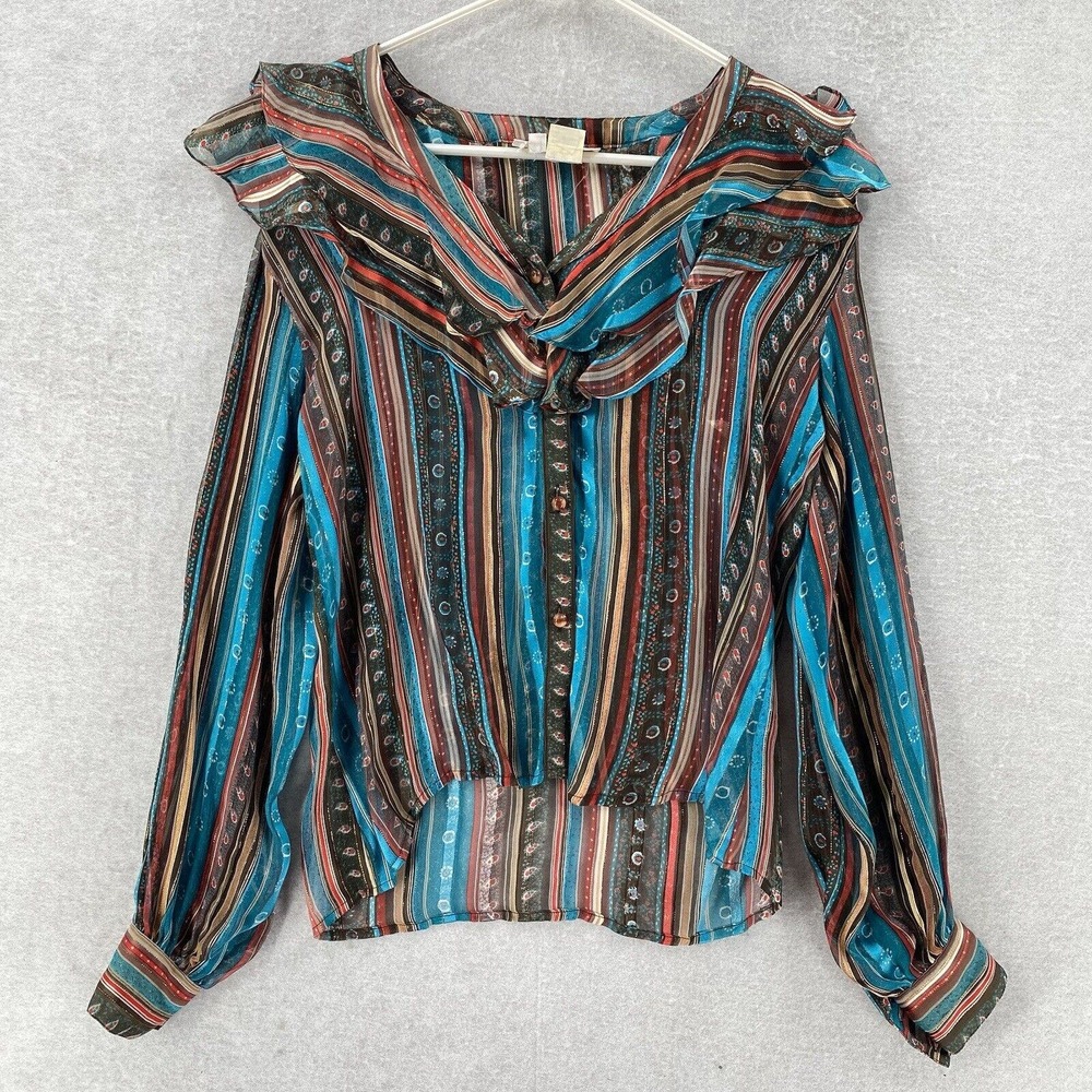 Vintage Icinoo The Silk Farm 100% Silk Art To Wear Top Blouse Womens Size 8‎